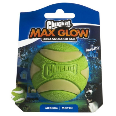 Chuckit! Max Glow Ultra Squeaker Ball Medium [43142]