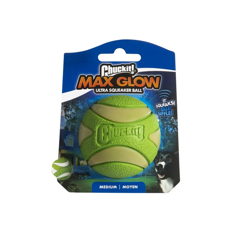 Chuckit! Max Glow Ultra Squeaker Ball Medium [43142]