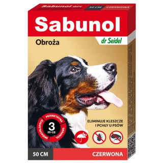 Sabunol GPI Obroża przeciw pchłom dla psa czerwona 50cm