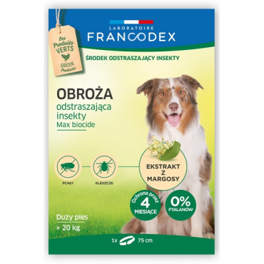 Francodex Obroża odstraszająca insekty duże psy powyżej 20kg 75cm [FR179173]