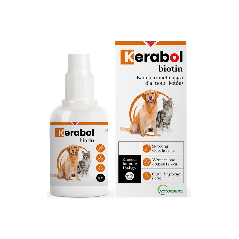 Vetoquinol Biowet Pet Line Kerabol - krople na poprawę sierści 20ml