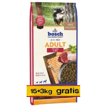 Bosch Adult Lamb & Rice 18kg (15+3kg)