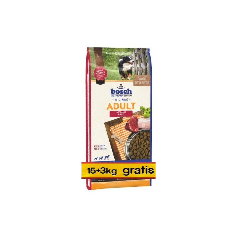 Bosch Adult Lamb & Rice 18kg (15+3kg)