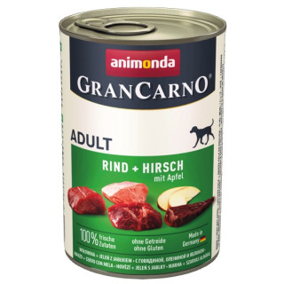 Animonda GranCarno Original Adult Rind Hirsch Apfel Wołowina, Jeleń + Jabłko puszka 400g