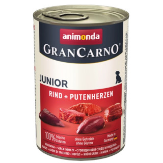 Animonda GranCarno Original Junior Rind Putenherzen Wołowina + Serca Indyka 400g