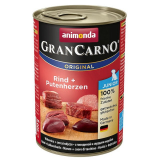 Animonda GranCarno Original Junior Rind Putenherzen Wołowina + Serca Indyka 400g