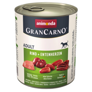 Animonda GranCarno Original Adult Rind Entenherzen Wołowina + Serca kacze puszka 800g