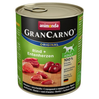 Animonda GranCarno Original Adult Rind Entenherzen Wołowina + Serca kacze puszka 800g