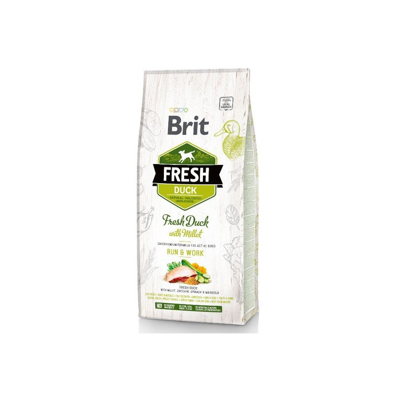 Brit Fresh Dog Adult Active Duck & Millet 2,5kg