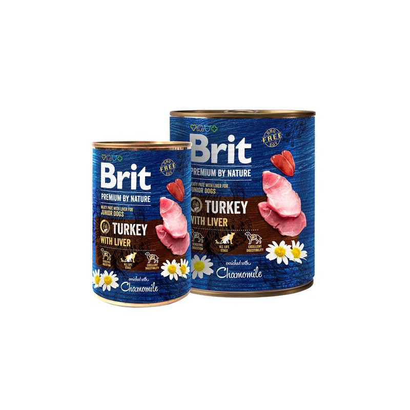 Brit Premium By Nature Turkey & Liver Junior puszka 800g