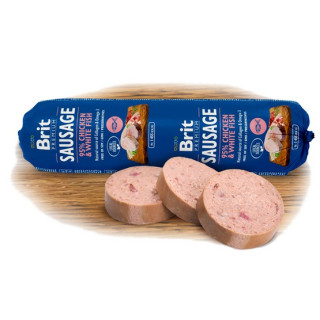 Brit Premium Sausage Chicken & White Fish 800g