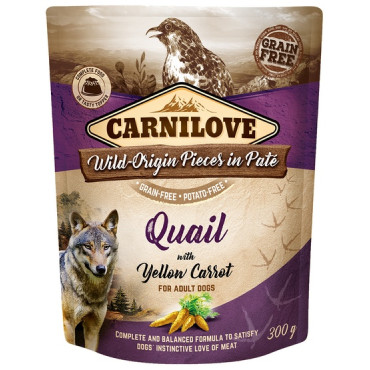 Carnilove Dog Quail & Yellow Carrot - przepiórka i żółta marchew saszetka 300g