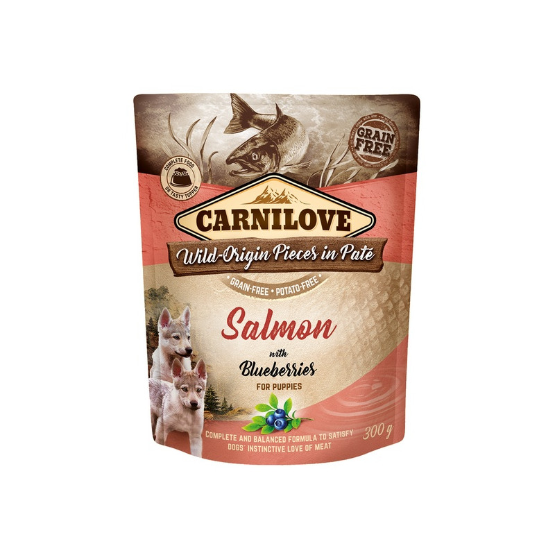 Carnilove Dog Salmon & Blueberries for Puppies - łosoś i jagody saszetka 300g