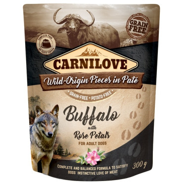 Carnilove Dog Buffalo & Rose Petals - bawół i płatki róży saszetka 300g