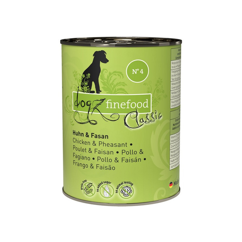 Dogz Finefood Classic N.04 Kurczak i bażant puszka 400g