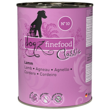 Dogz Finefood Classic N.10 Jagnięcina puszka 400g