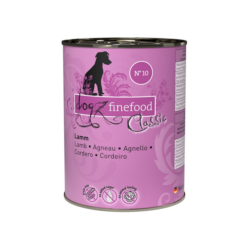 Dogz Finefood Classic N.10 Jagnięcina puszka 400g