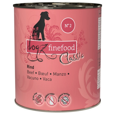 Dogz Finefood Classic N.02 Wołowina puszka 800g