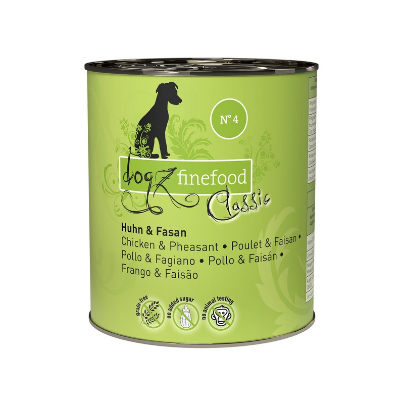 Dogz Finefood Classic N.04 Kurczak i bażant puszka 800g