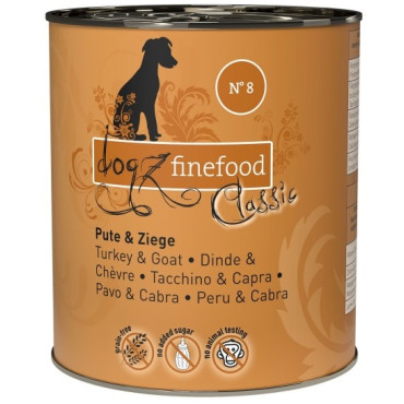 Dogz Finefood Classic N.08 Indyk i koza puszka 800g