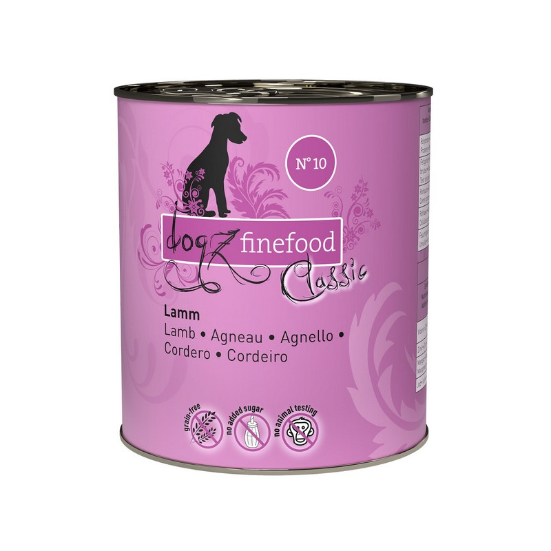 Dogz Finefood Classic N.10 Jagnięcina puszka 800g