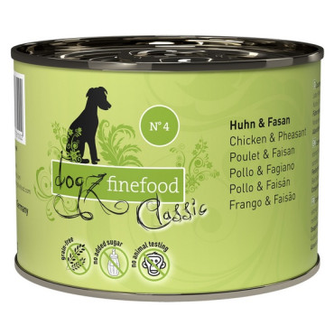 Dogz Finefood Classic N.04 Kurczak i bażant puszka 200g