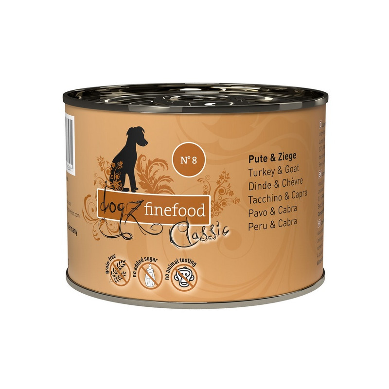 Dogz Finefood Classic N.08 Indyk i koza puszka 200g