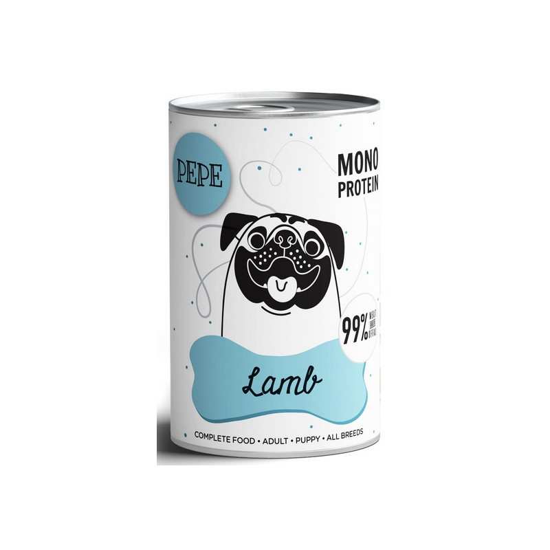 Paka Zwierzaka PEPE Lamb (jagnięcina) puszka 400g