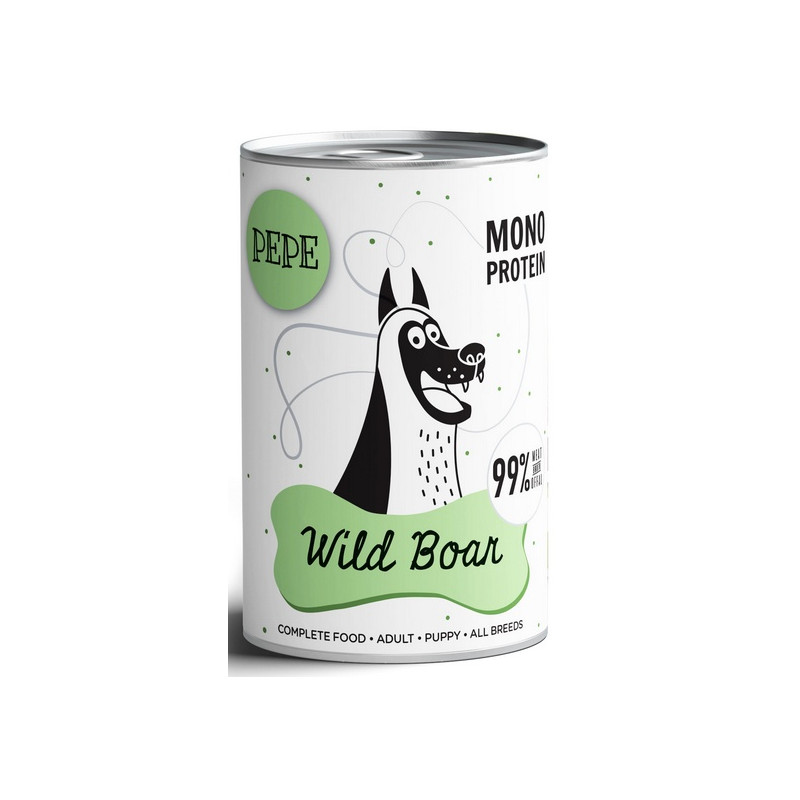 Paka Zwierzaka PEPE Wild Boar (dzik) puszka 400g