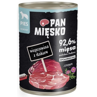 Pan Mięsko Karma mokra dla psa Wieprzowina z dzikiem puszka 400g