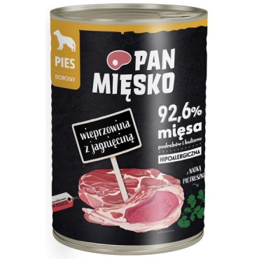 Pan Mięsko Karma mokra dla psa Wieprzowina z jagnięciną puszka 400g