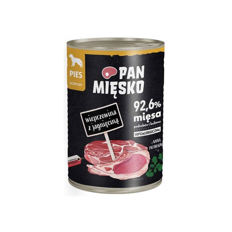 Pan Mięsko Karma mokra dla psa Wieprzowina z jagnięciną puszka 400g