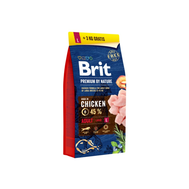 Brit Premium By Nature Adult L Large 18kg (15+3kg gratis)