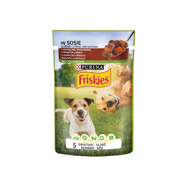 Friskies Dog Adult Jagnięcina i marchewka w sosie saszetka 100g