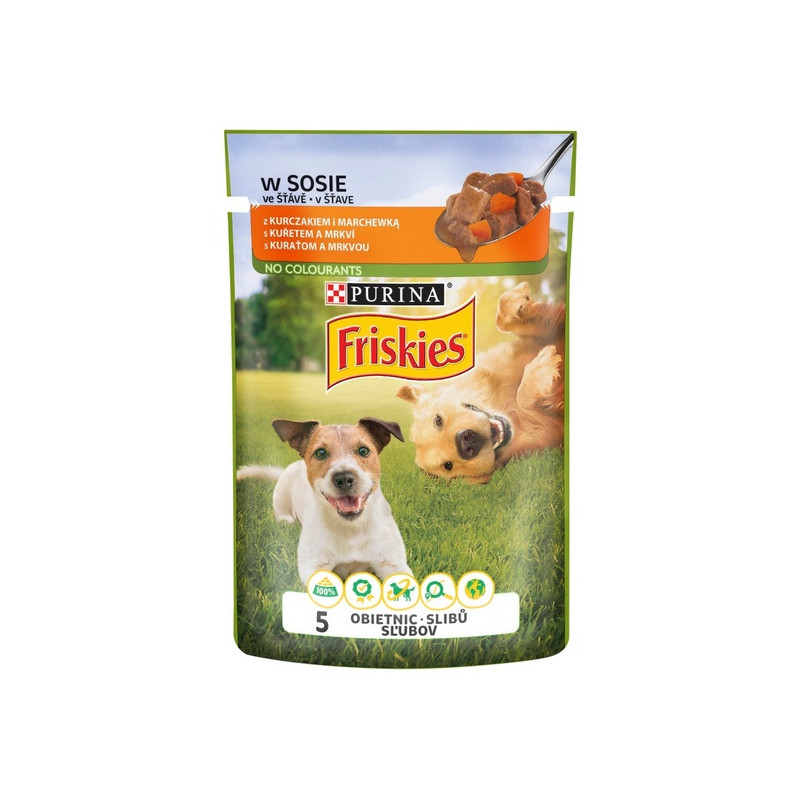 Friskies Dog Adult Kurczak i marchewka w sosie saszetka 100g