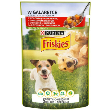 Friskies Dog Adult Wołowina i marchewka w galaretce saszetka 100g