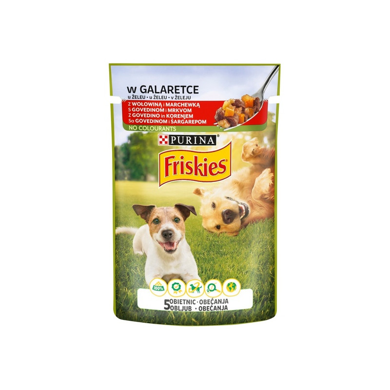 Friskies Dog Adult Wołowina i marchewka w galaretce saszetka 100g