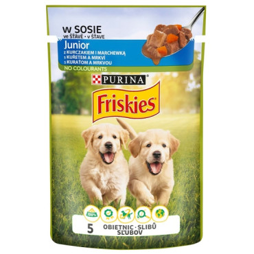 Friskies Dog Junior Kurczak i marchewka w sosie saszetka 100g