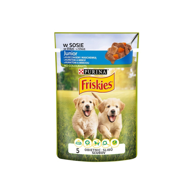 Friskies Dog Junior Kurczak i marchewka w sosie saszetka 100g