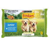 Friskies Dog Junior Kurczak i groszek w galaretce saszetki 4x100g