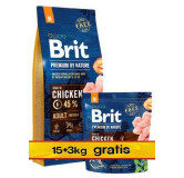 Brit Premium By Nature Adult M Medium 18kg (15+3kg gratis)