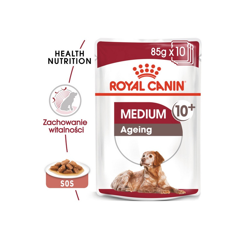 Royal Canin Medium Ageing 10+ karma mokra w sosie dla psów dojrzałych po 10 roku życia, ras średnich saszetka 140g