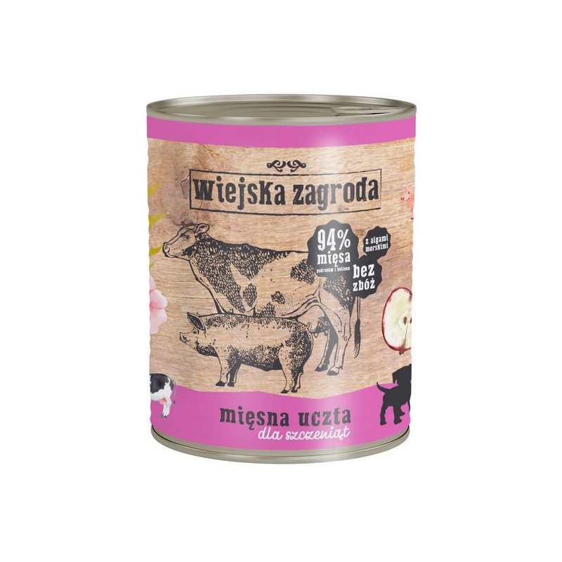 Wiejska Zagroda Mięsna uczta Puppy puszka 800g