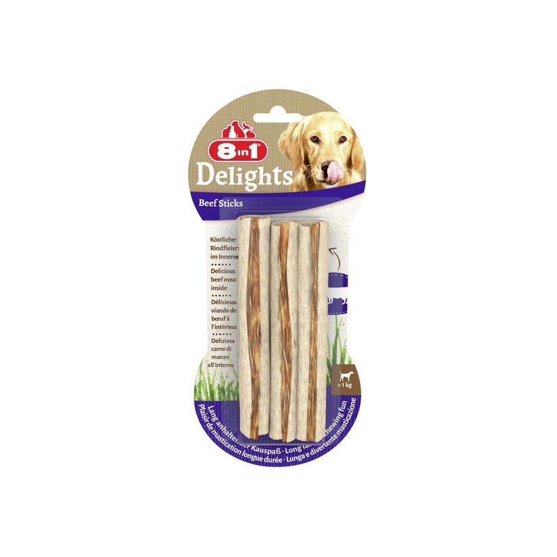 8in1 Beef Delights Sticks 3szt