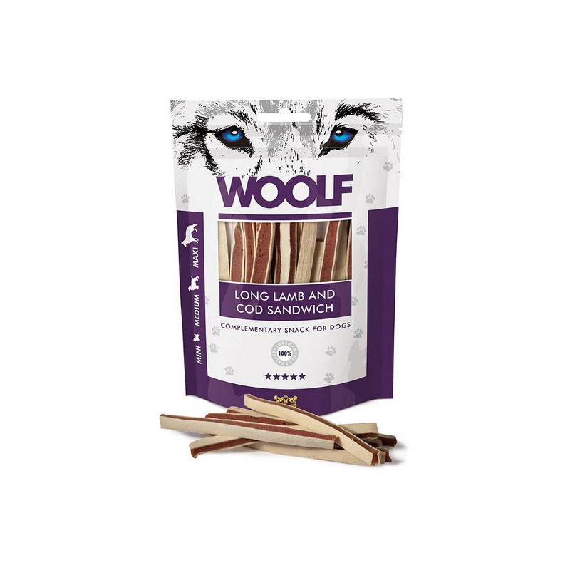 Woolf Soft Lamb & COD Sandwich Long 100g