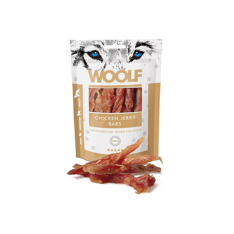 Woolf Chicken Jerky Bars 100g