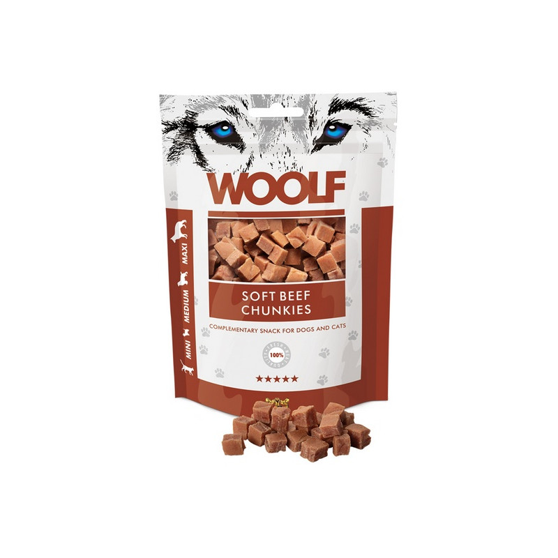 Woolf Soft Beef Chunkies 100g