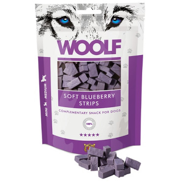 Woolf Soft Blueberry Strips 100g