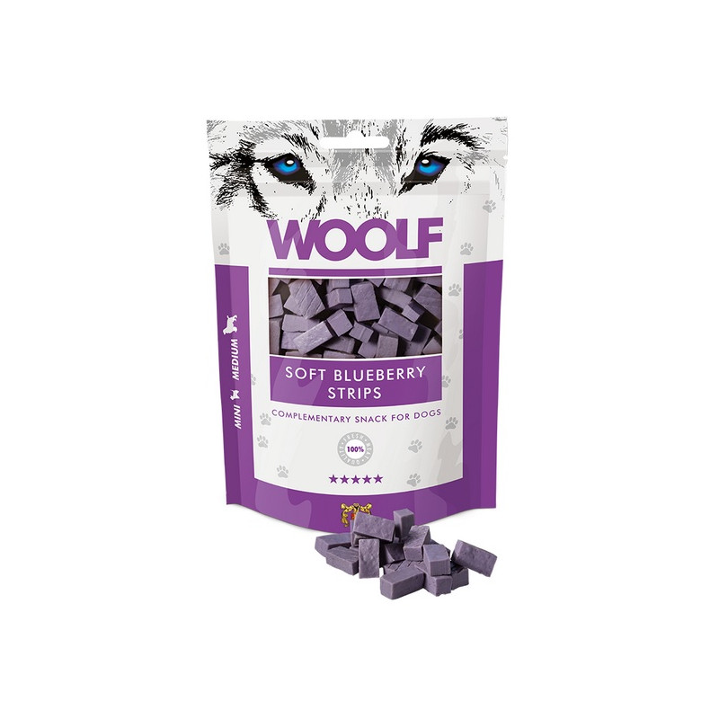 Woolf Soft Blueberry Strips 100g