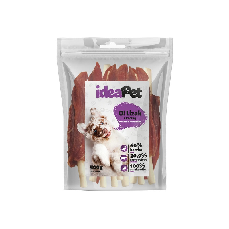 IdeaPet Lizak z kaczką 500g